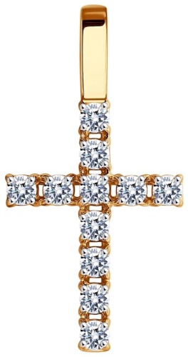 Подвеска Diamant 51-130-01652-1 вес 0.9 г золото, фианит