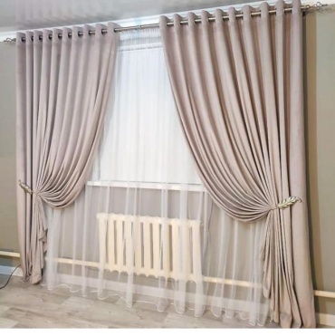 Комплект ANELLI 500x280 см 3 шт, бархат, молочный