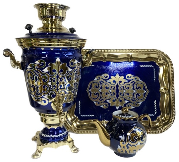 Тульский Самовар самовар Тульский Самовар samovary-4l-ornament-sini 4 л, керамика, латунь