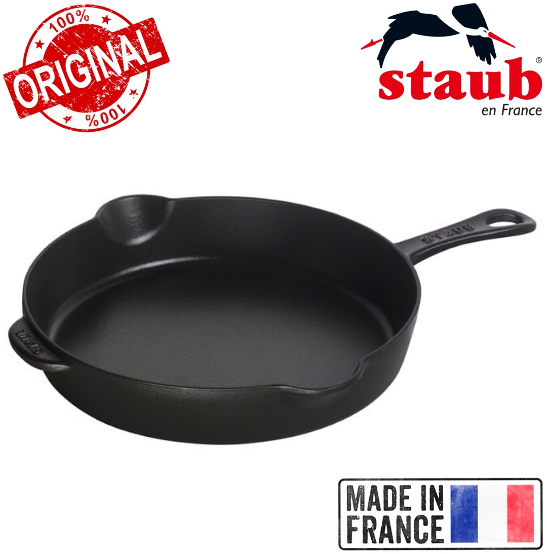 Сковорода Staub France Matte Black 28 см с антипригарным покрытием, чугун