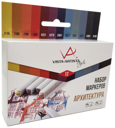 Маркер Vista-Artista 4680269867031, 12 шт, 7 мм, мультиколор