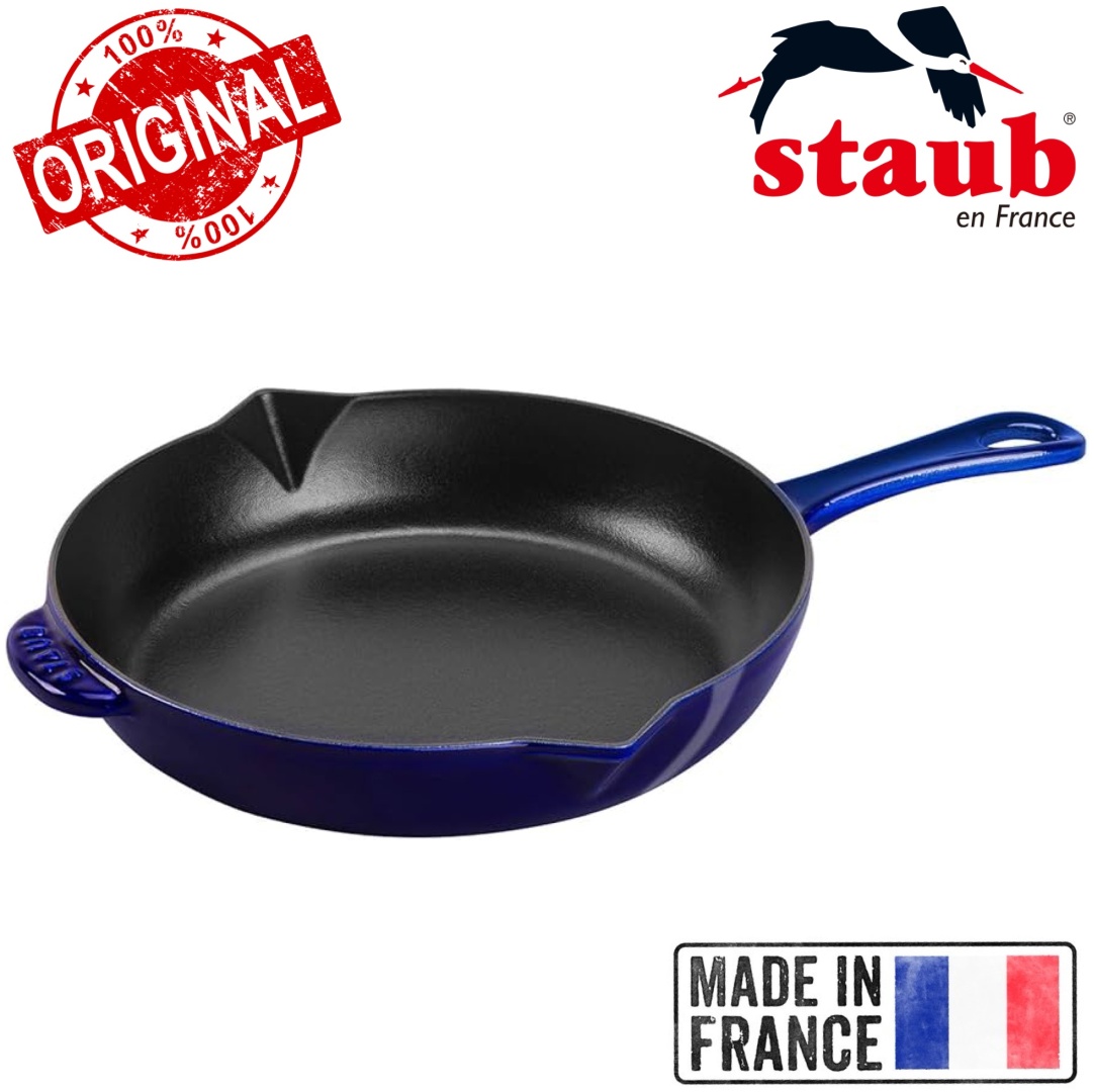 Сковорода Staub France Dark Blue 26 см с антипригарным покрытием, чугун