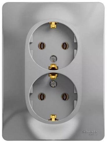 Розетка Schneider Electric Glossa GSL000324, серебристый