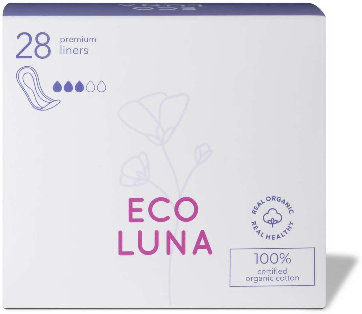 Eco luna прокладки ежедневные Биоразлагаемые 28 шт