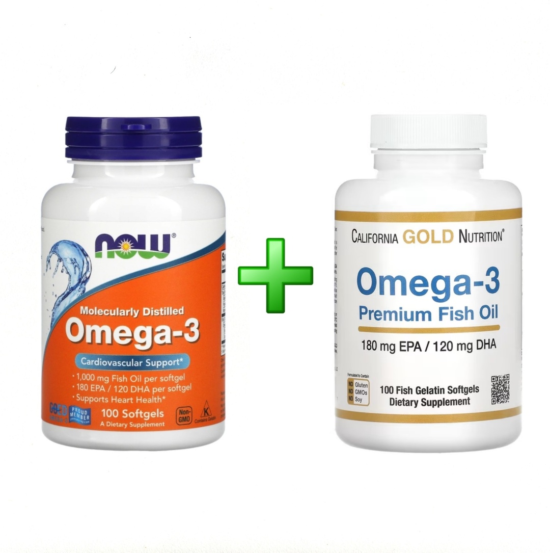 Купить NOW Omega-3 Cardiovascular Support + Omega-3 Premium Fish Oil ...