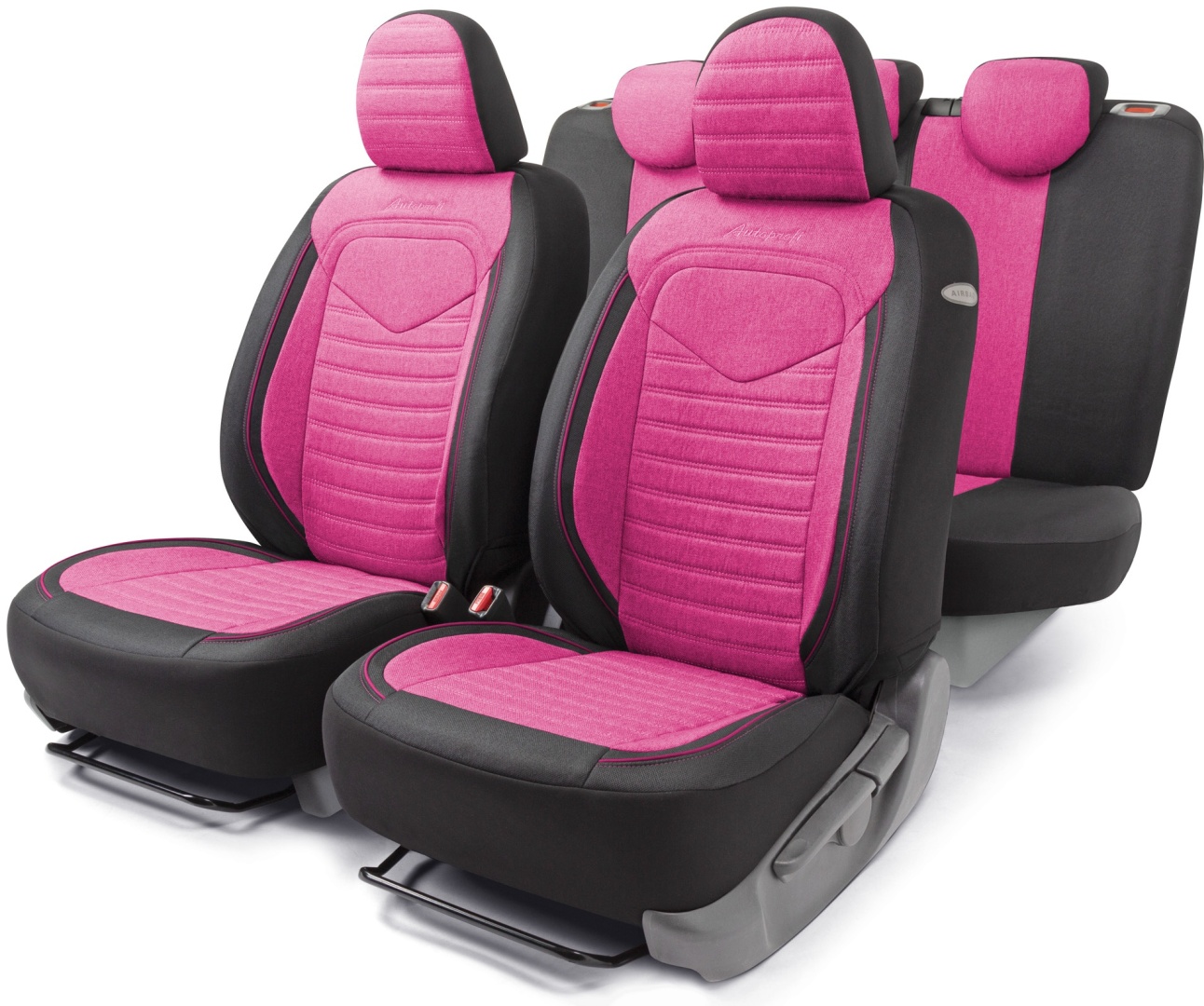 Купить AUTOPROFI чехлы универсальные Linen LIN-1505 BK/FLAMINGO черный ...