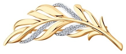 Брошь LUXOR JEWELRY LUXOR 040179 2.33 вес 2.33 г золото, фианит
