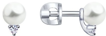 Пусеты SOKOLOV EAR-SO-925-890765 вес 1.18 г серебро, жемчуг