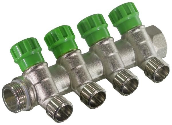 Коллектор Распределительный Tim MR135N-3/4-4E, латунь
