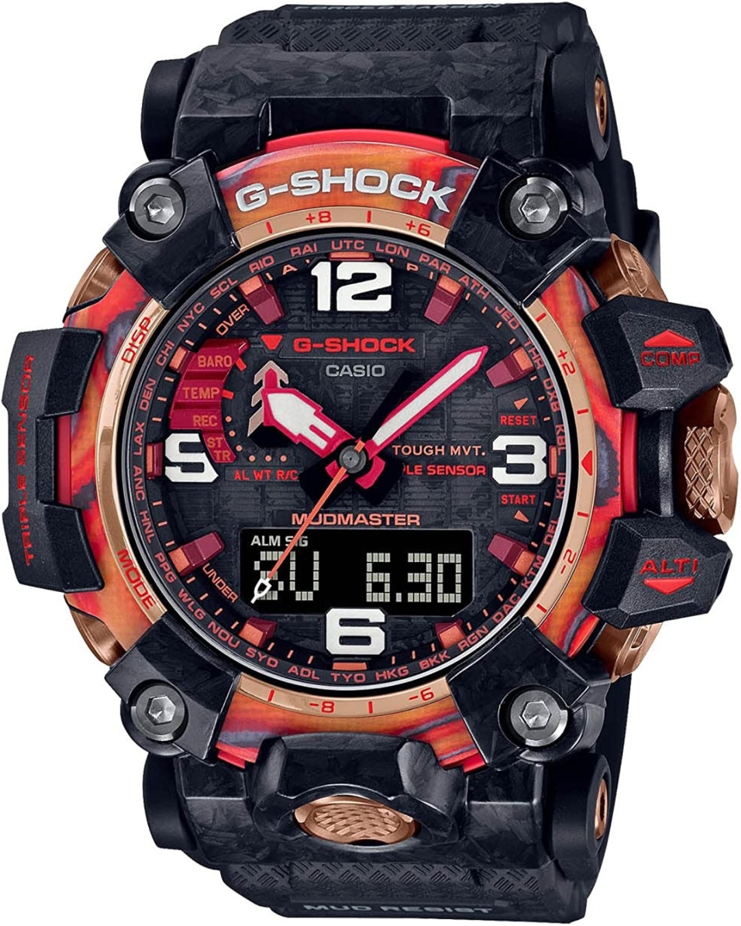 Кварцевые CASIO GWG-2040FR-1AER сталь, полимер