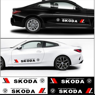 CAR наклейка Skoda white 75x9 см