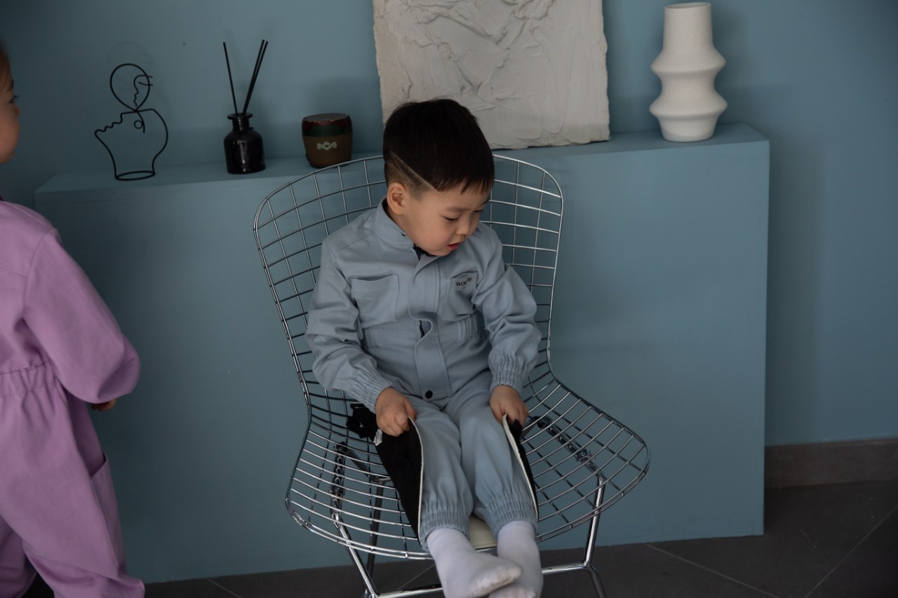 Джинсовый комбинезон WOW KIDS бирюзовый