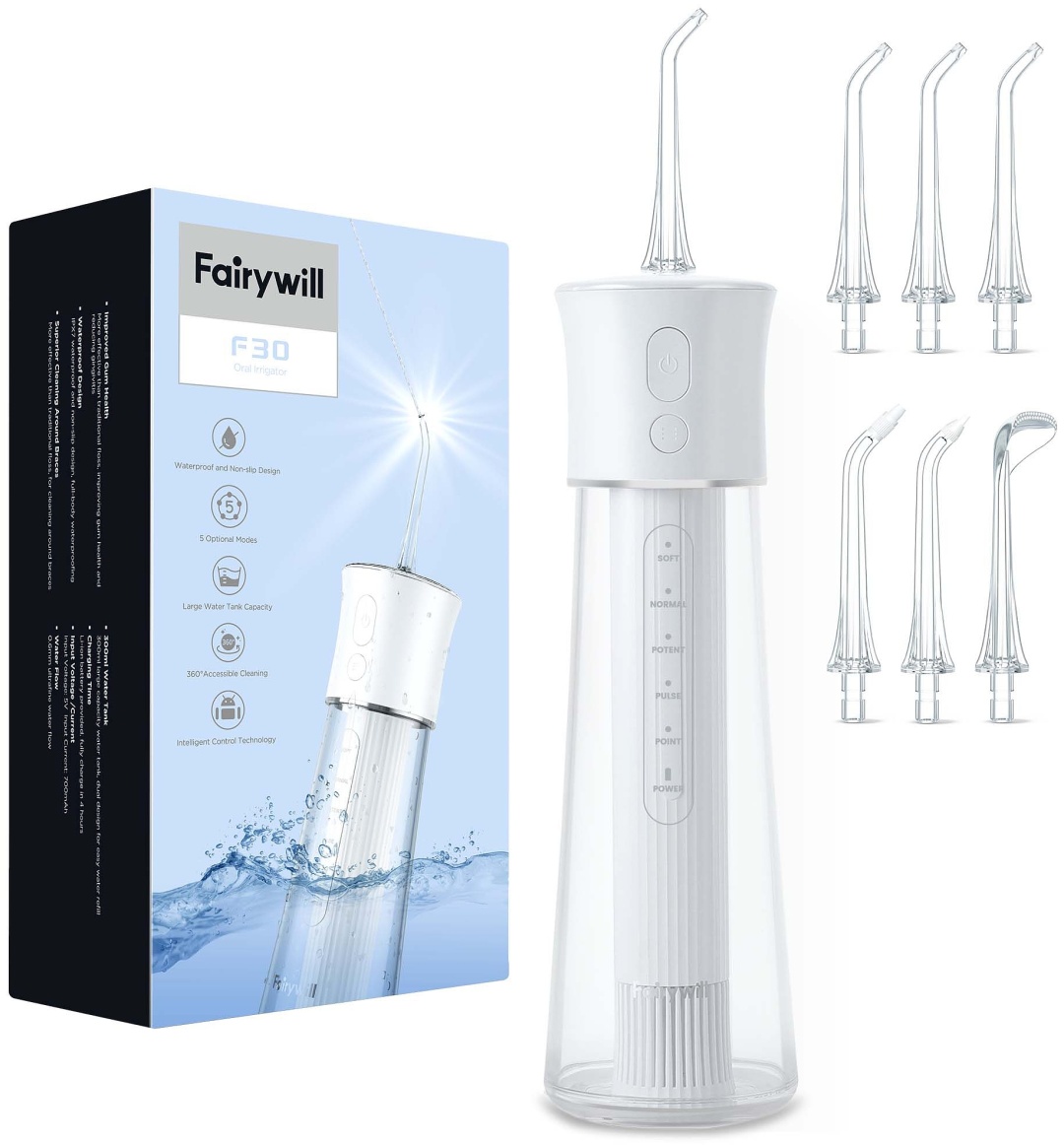 Fairywill ирригатор Fairywill F30 импульсный, портативный