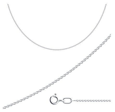 Diamant 96-180-50030-1_45 длина 45 см, вес 1.54 г серебро, плетение якорное