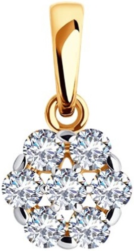 Подвеска Diamant 51-130-02287-1 вес 0.98 г золото, фианит