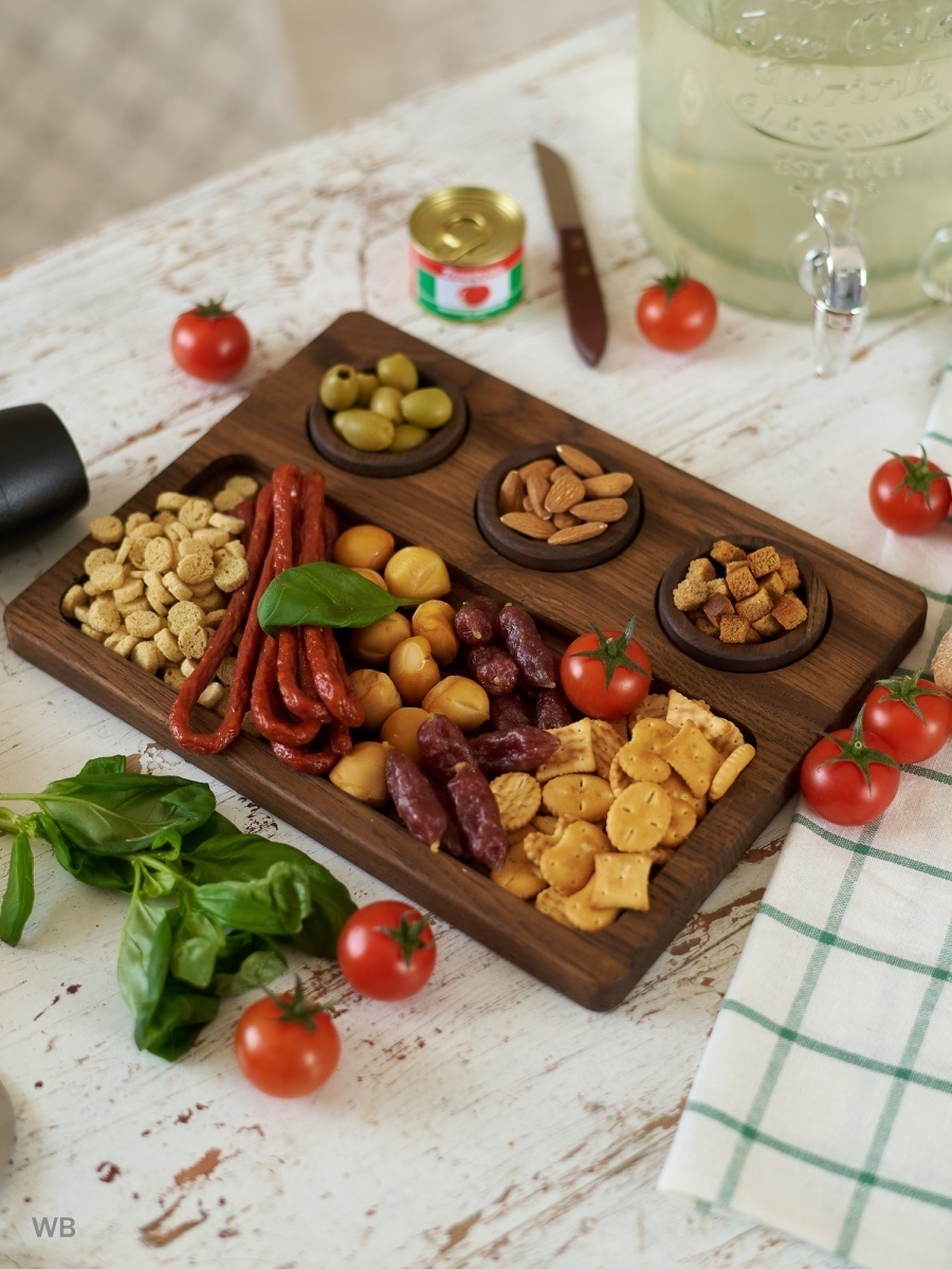 Доска сервировочная Деревянная доска для подачи мяса, дуб