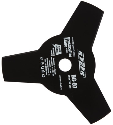 REZER нож Нож для бензокосы BC-07 255mmх25,4mmх1.8mm 3-х лучевой	 1 шт