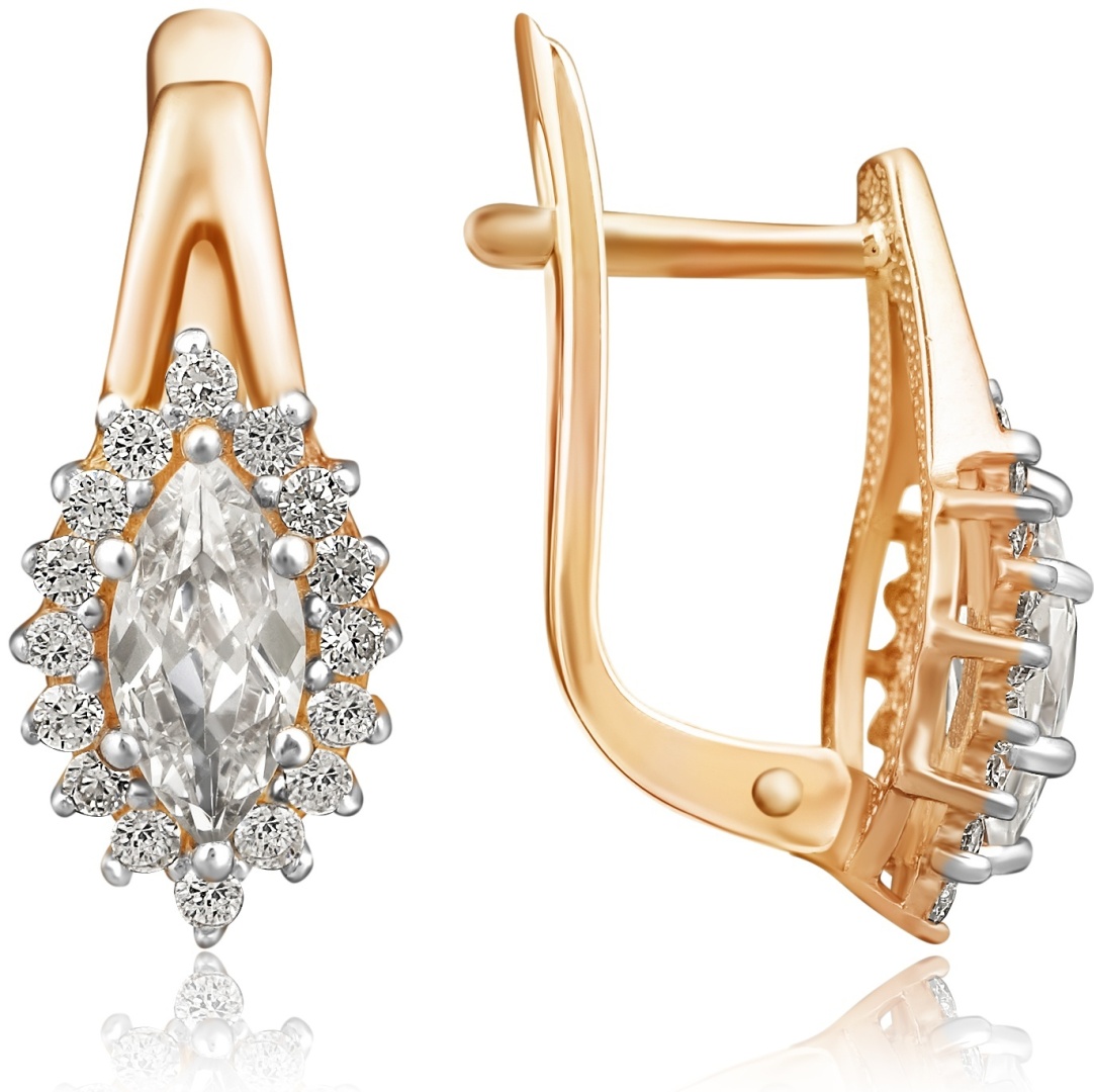 Серьги Lucente EAR-LU-585-583118 вес 2.11 г золото, фианит