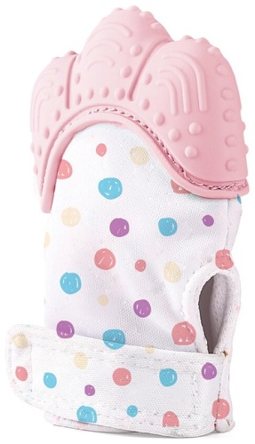 Babyjem 526 bj прорезыватель, 1 шт, силикон, хлопок, полиэстер, розовый