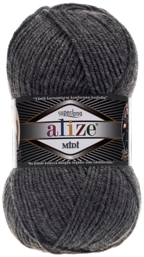 Моток Alize Midi 182 средне-серый меланж 170 м 100 г