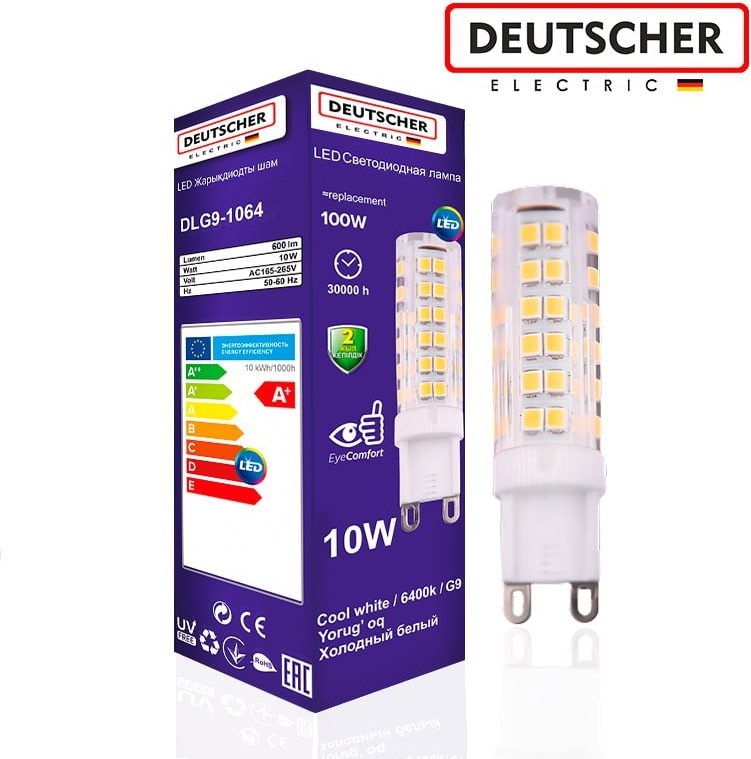 Deutscher 10W G9, светодиодная, холодный белый