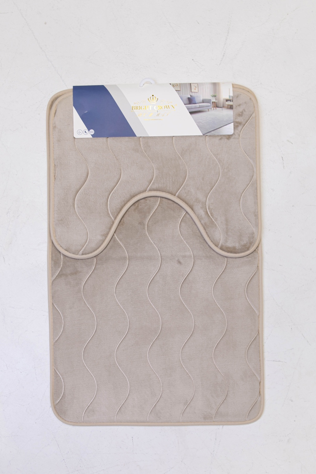 Комплект ковриков 1012031_091023-BEIGE 80x50 см, акрил, полиэстер, микрофибра