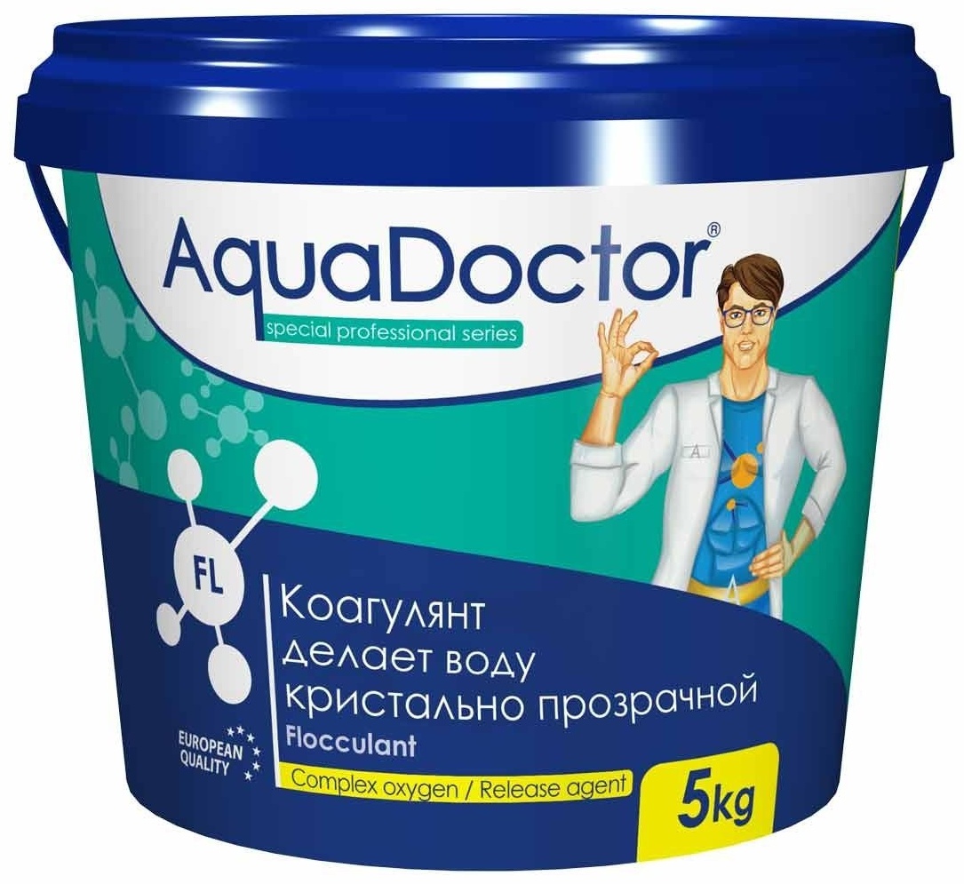 Химия для бассейна AquaDoctor Флокулянт FL гранулы 5 кг, 5 л