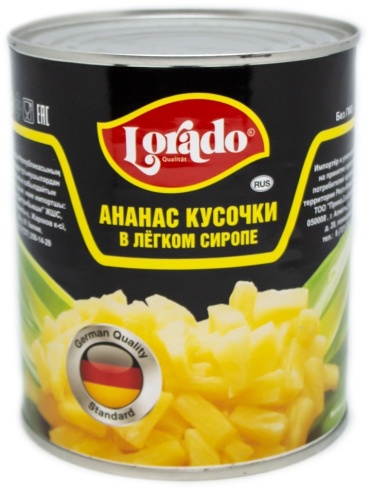 Lorado ананас кусочки в сиропе 850 мл