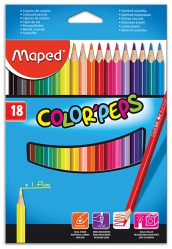 Цветной карандаш Maped форма трехгранная 18 шт