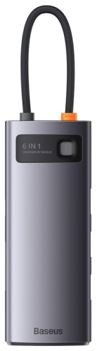 Док-станция Baseus 6 in 1 WKWG030213 серебристый