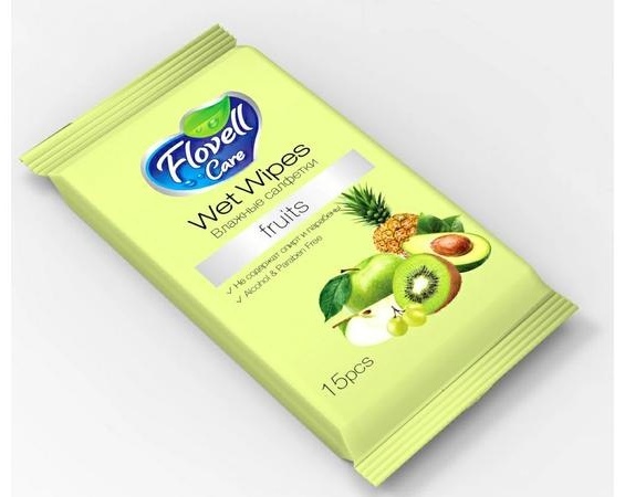 Влажные салфетки Flovell Care fruits для рук 15 шт