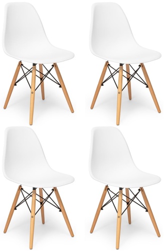 Комплект стульев INTERIO Eames DSW, 81x46x53 см, белый