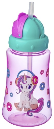 Поильник с трубочкой Baby Planet 8445/3, 330 мл, пластик/силикон