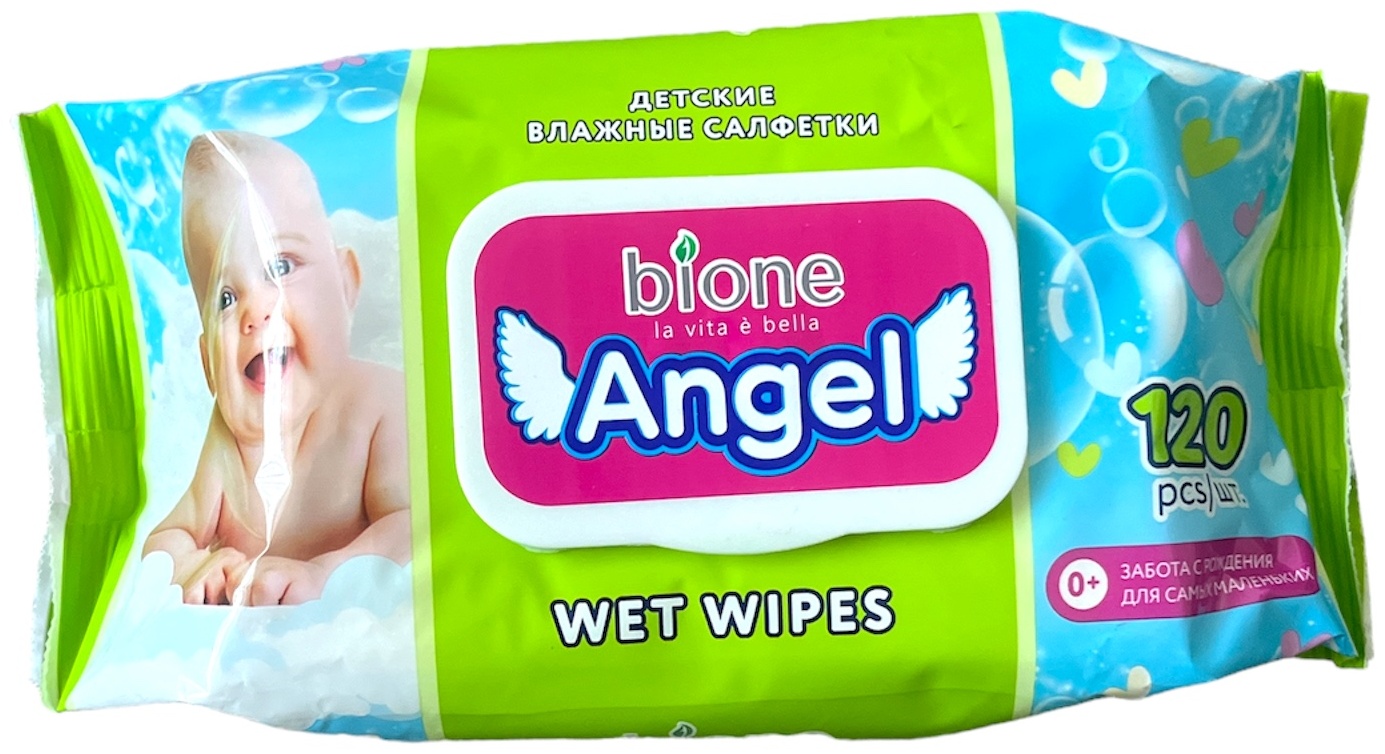 Влажные салфетки Bione Angel 120 шт