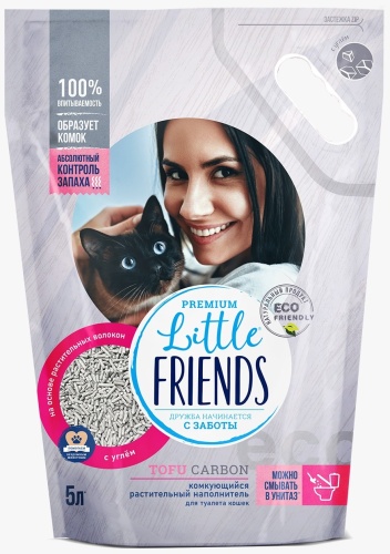Little Friends Tofu Carbon с углем комкующийся 5 л