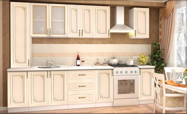 Кухонный гарнитур Мебельный салон KUANYSH Фрейзия, 260x215х60 см, МДФ, бежевый