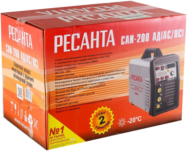 Купить Ресанта сварочный инвертор САИ-200АД (АС/DC) (TIG, MMA) в кредит ...