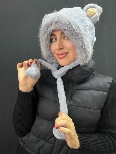 Шапка FASHION размер универсальный, серый