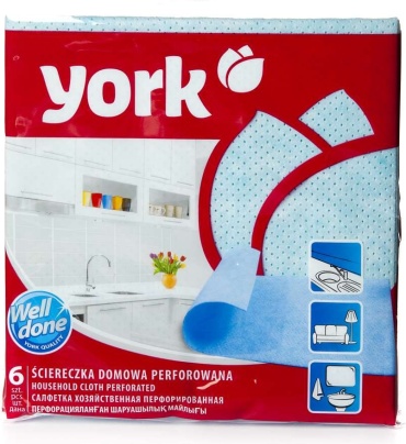 Тряпка универсальная York 020040 6 шт, вискоза, полиэстер