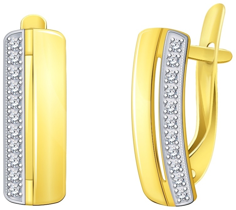 Серьги Lucente EAR-LU-585-855334 вес 2.95 г золото, фианит