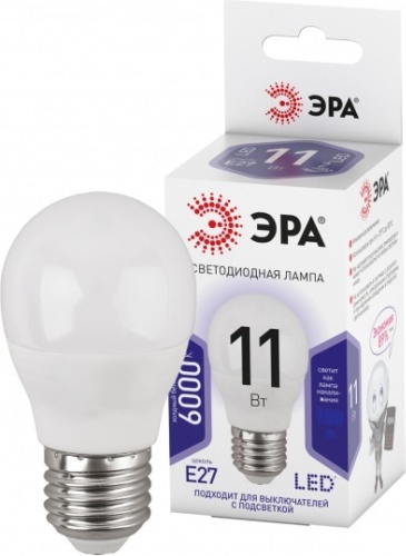 ЭРА 11W E27, светодиодная, холодный белый