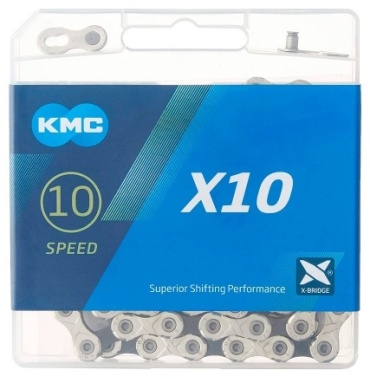 Author цепь Chain KMC X10 116l/10sp (116l/10 sp, silver-black)