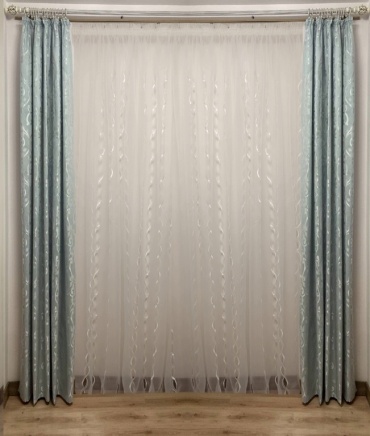 Комплект Rena 250x270 см 2 шт, атлас, бирюзовый