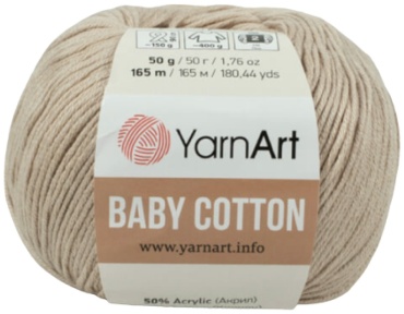 Моток YarnArt Baby Cotton 403 - Светло-бежевый 165 м 50 г
