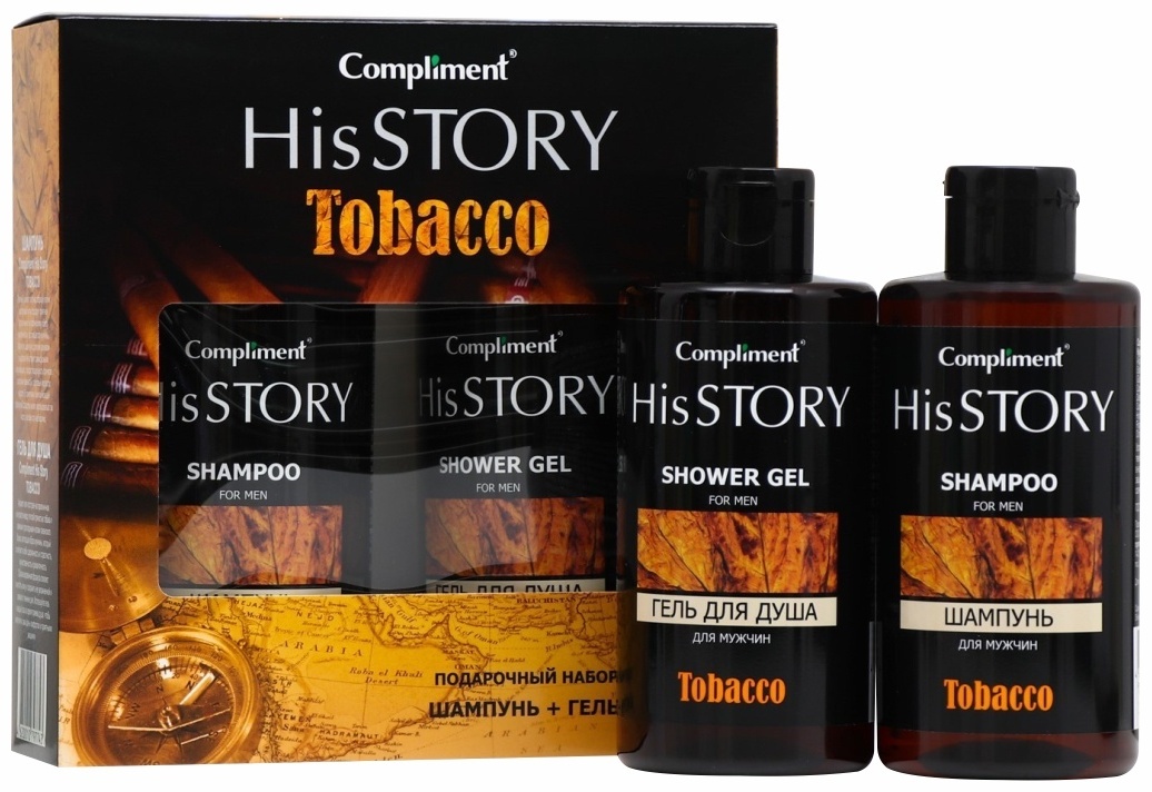 Compliment Hiss Story Tobacco набор по уходу за волосами и телом для мужчин