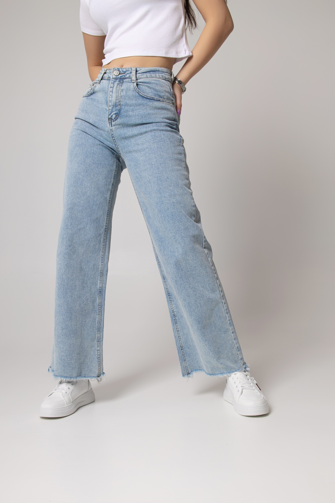 Джинсы широкие и расклешенные Colorado Jeans голубой