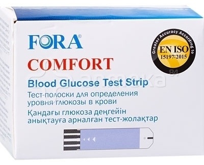 ТЕСТ-ПОЛОСКИ Д/КОНТРОЛЯ ГЛЮКОЗЫ  FORA COMFORT №50