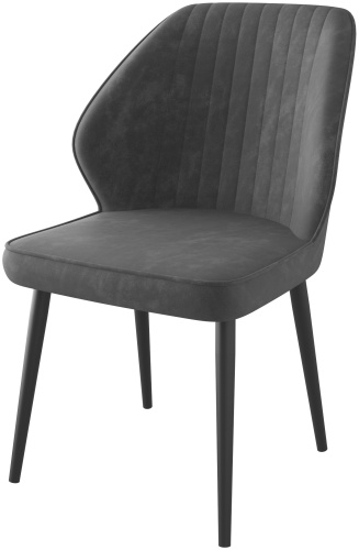 Стул Roomsmebel Michael, 82x50x63 см, черный, асфальт 1 шт.