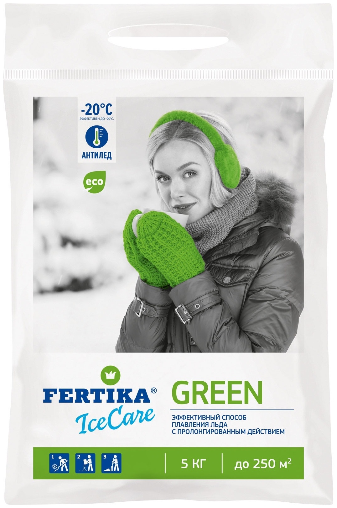 Противогололедное средство FERTIKA химический IceCare GREEN