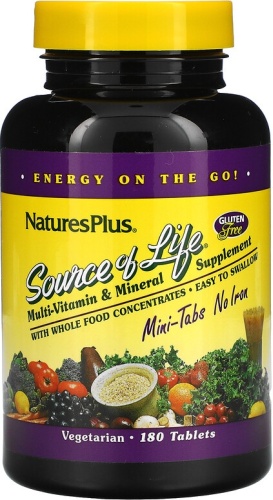 NaturesPlus Source of Life No iron таблетки 180 шт